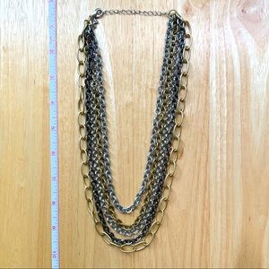Mixed Metal Layered Chain Necklace